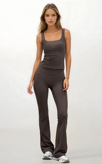 Square Neck Active Vest - Sculpted Fit Sports Tank for Women