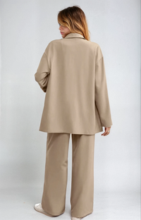 Relaxed 2-Piece Co-Ord Set – Longline Shirt with Roll-Up Sleeves & Trousers