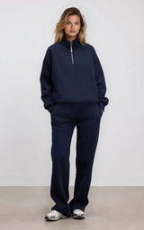 Neoprene Half Zip Sweatshirt Funnel Neck