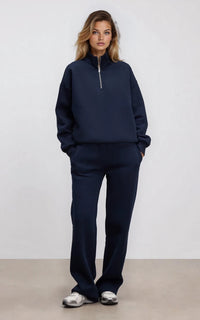 Neoprene Half Zip Sweatshirt Funnel Neck