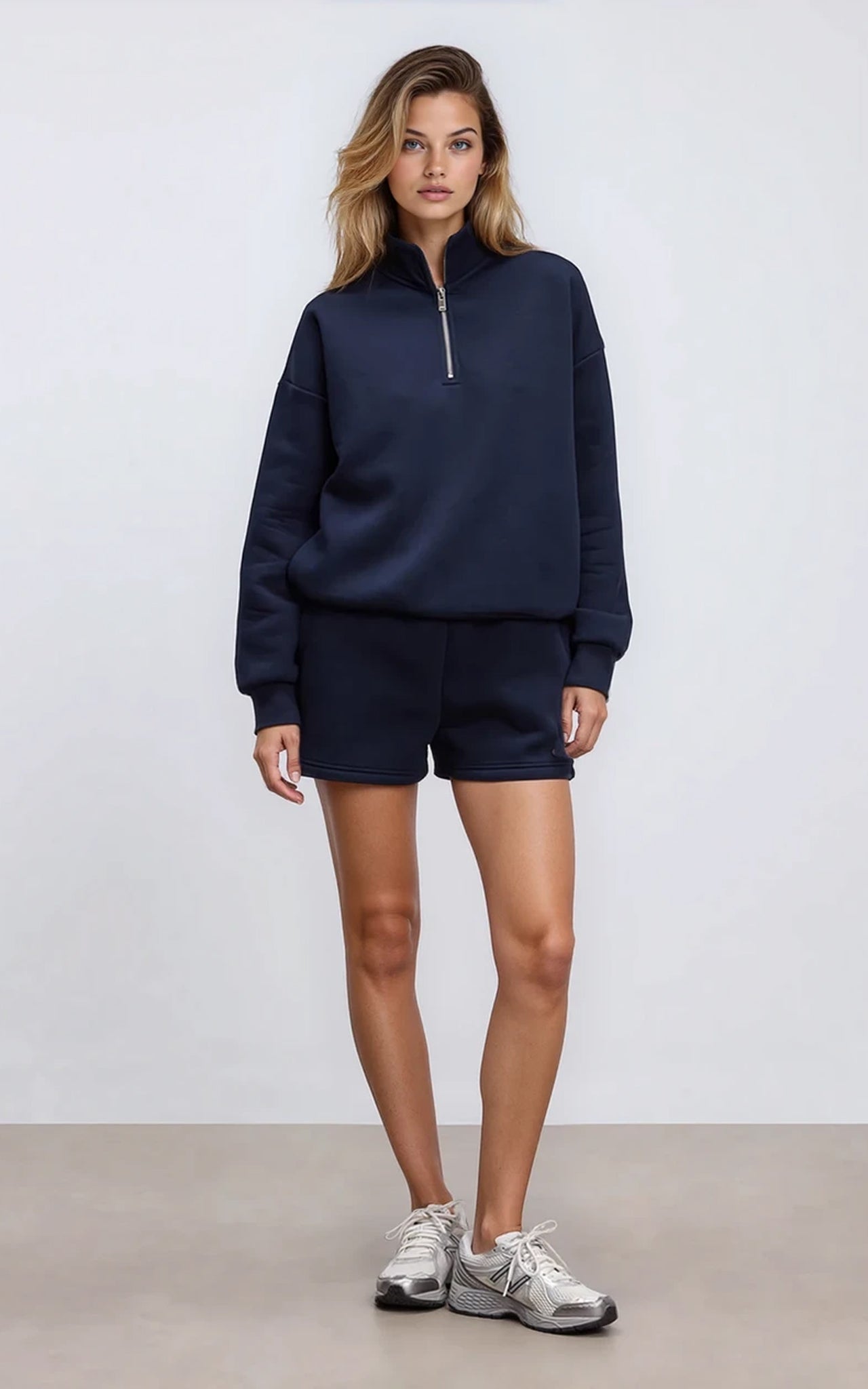 Neoprene Half Zip Sweatshirt Funnel Neck