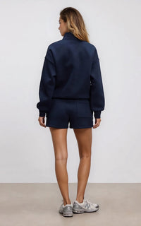 Neoprene Half Zip Sweatshirt Funnel Neck