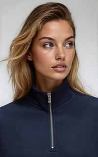 Neoprene Half Zip Sweatshirt Funnel Neck