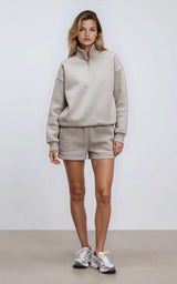 Neoprene Half Zip Sweatshirt Funnel Neck