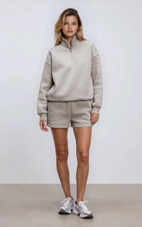 Neoprene Half Zip Sweatshirt Funnel Neck