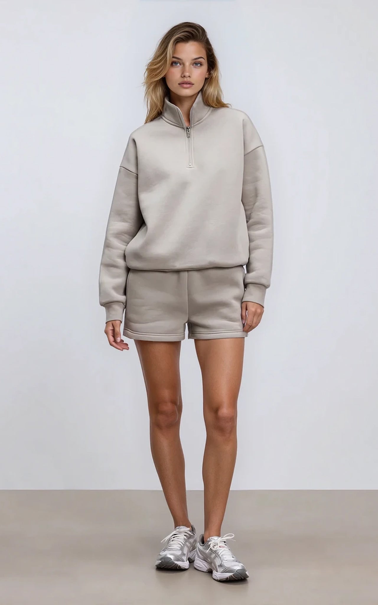 Neoprene Half Zip Sweatshirt Funnel Neck