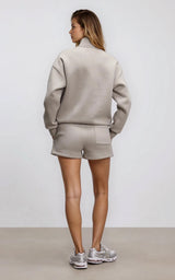 Neoprene Half Zip Sweatshirt Funnel Neck