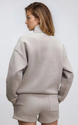 Neoprene Half Zip Sweatshirt Funnel Neck