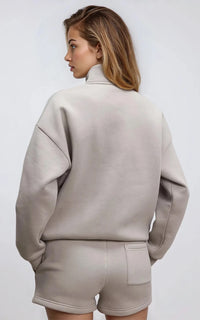 Neoprene Half Zip Sweatshirt Funnel Neck