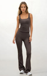Square Neck Active Vest - Sculpted Fit Sports Tank for Women