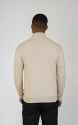 Men’s Egyptian Cotton Quarter Zip Knit Jumper - Grey