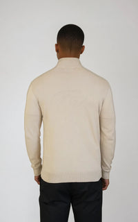 Men’s Egyptian Cotton Quarter Zip Knit Jumper - Grey