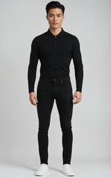 Men’s Mercerised Cotton Long-Sleeve Jersey Polo