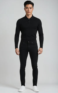 Men’s Mercerised Cotton Long-Sleeve Jersey Polo