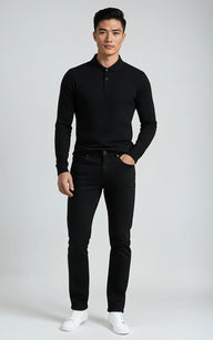 Men’s Mercerised Cotton Long-Sleeve Jersey Polo