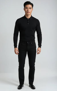 Men’s Mercerised Cotton Long-Sleeve Jersey Polo