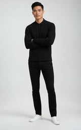 Men’s Mercerised Cotton Long-Sleeve Jersey Polo