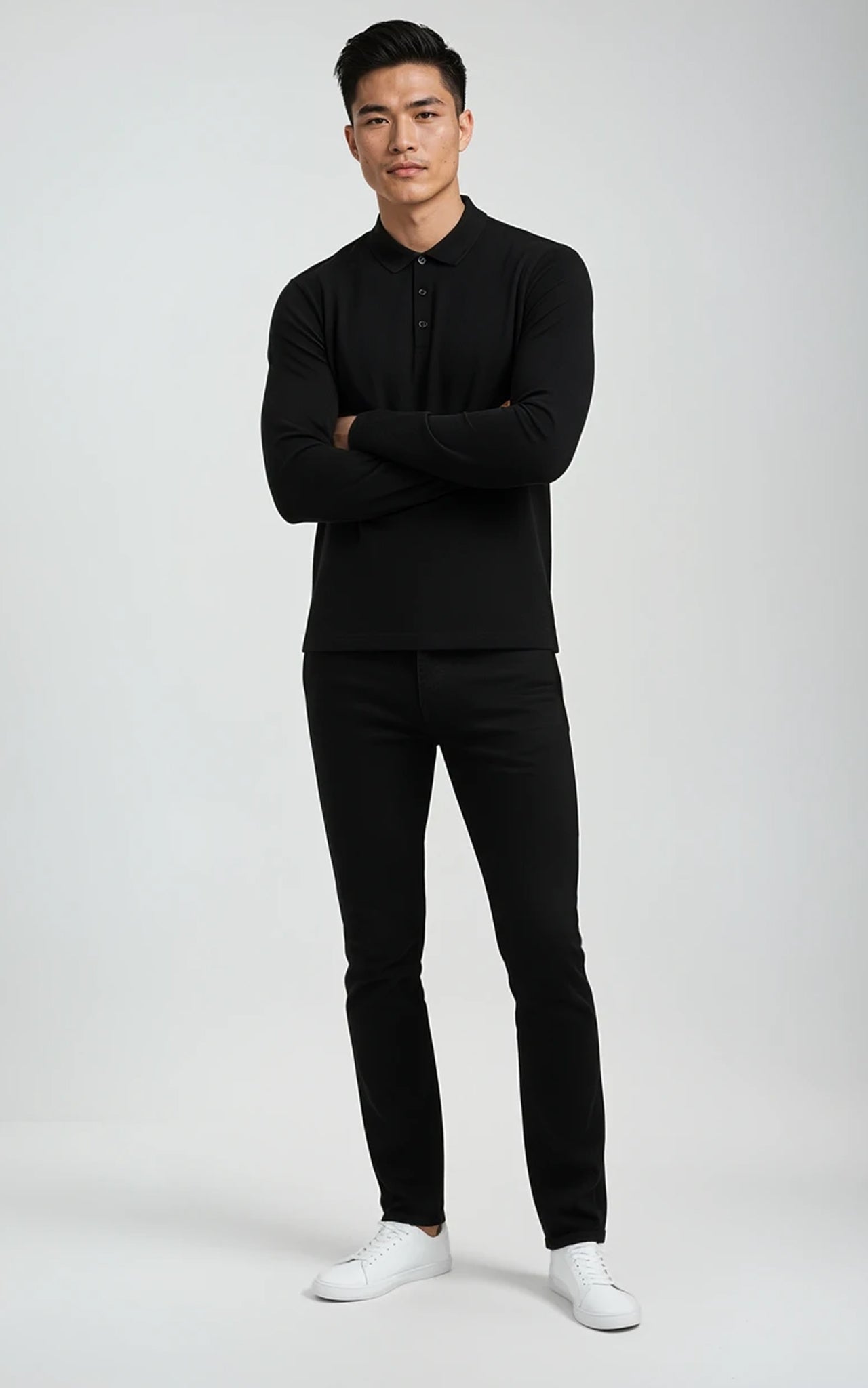 Men’s Mercerised Cotton Long-Sleeve Jersey Polo