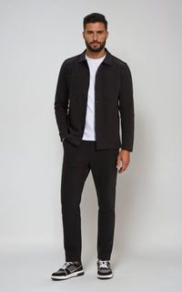 Men’s Stretch Cotton Athletic Overshirt - Black