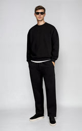 Men’s Lightweight Half‑Zip Knit Sweater - Black