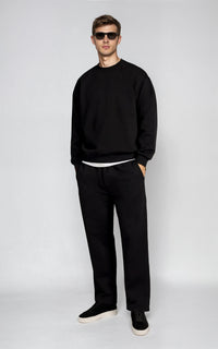 Men’s Lightweight Half‑Zip Knit Sweater - Black