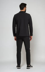 Men’s Stretch Cotton Athletic Overshirt - Black