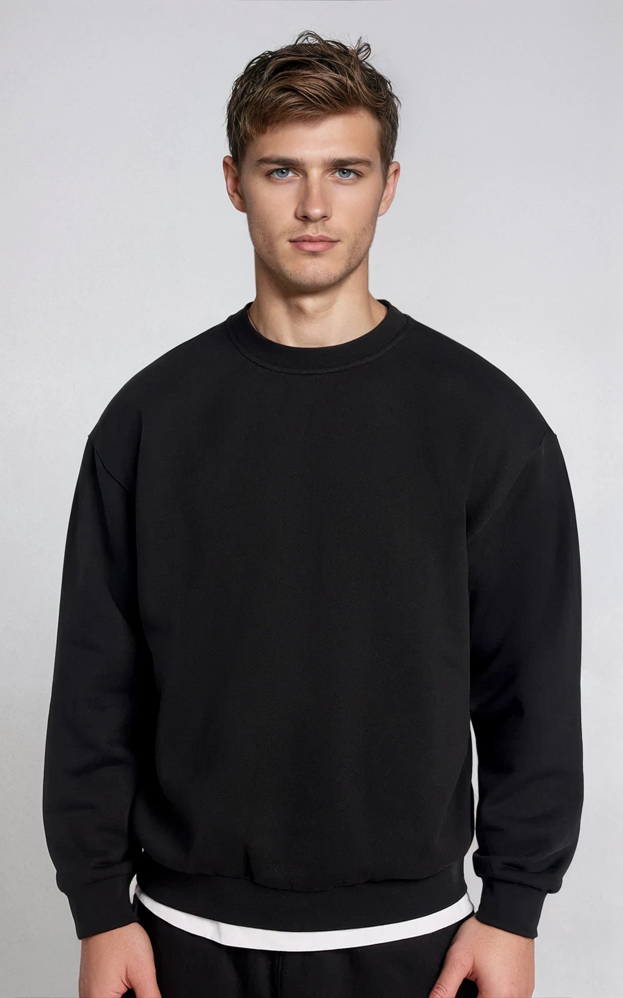 Men’s Lightweight Half‑Zip Knit Sweater - Black