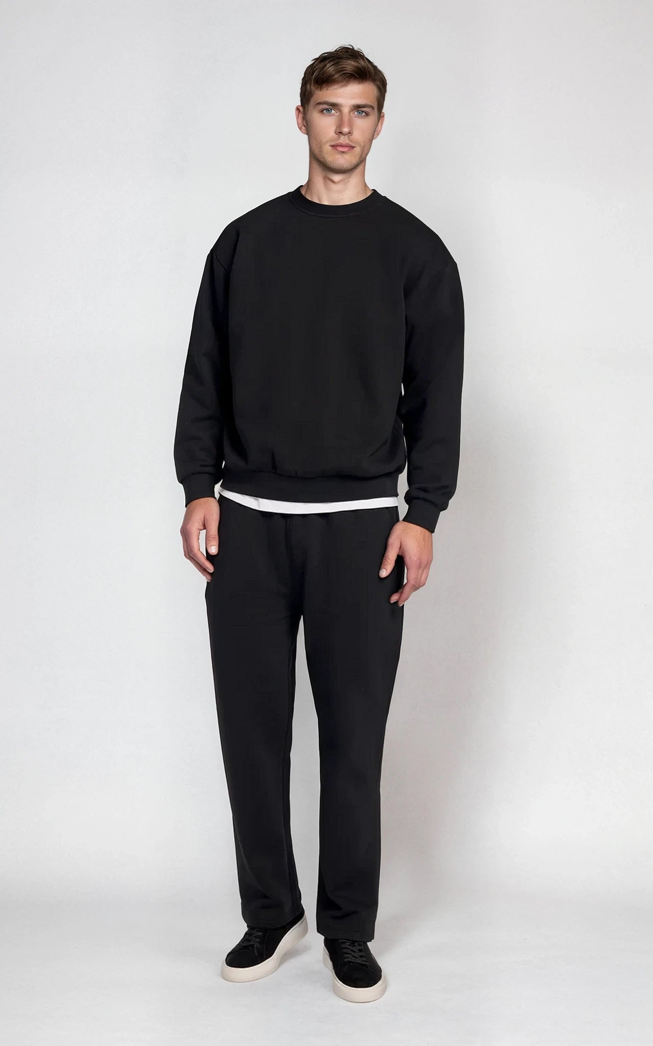 Men’s Lightweight Half‑Zip Knit Sweater - Black