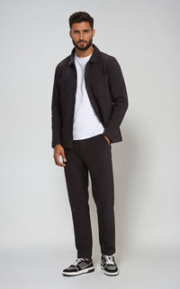 Men’s Stretch Cotton Athletic Overshirt - Black