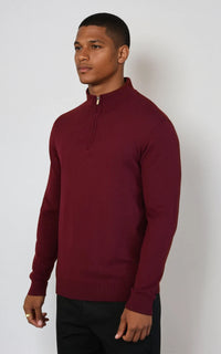 Men’s Egyptian Cotton Quarter Zip Knit Jumper - Grey