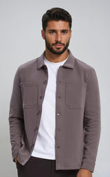 Men’s Stretch Cotton Athletic Overshirt - Black