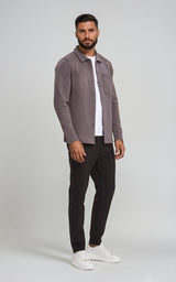 Men’s Stretch Cotton Athletic Overshirt - Black