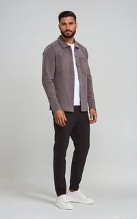 Men’s Stretch Cotton Athletic Overshirt - Black