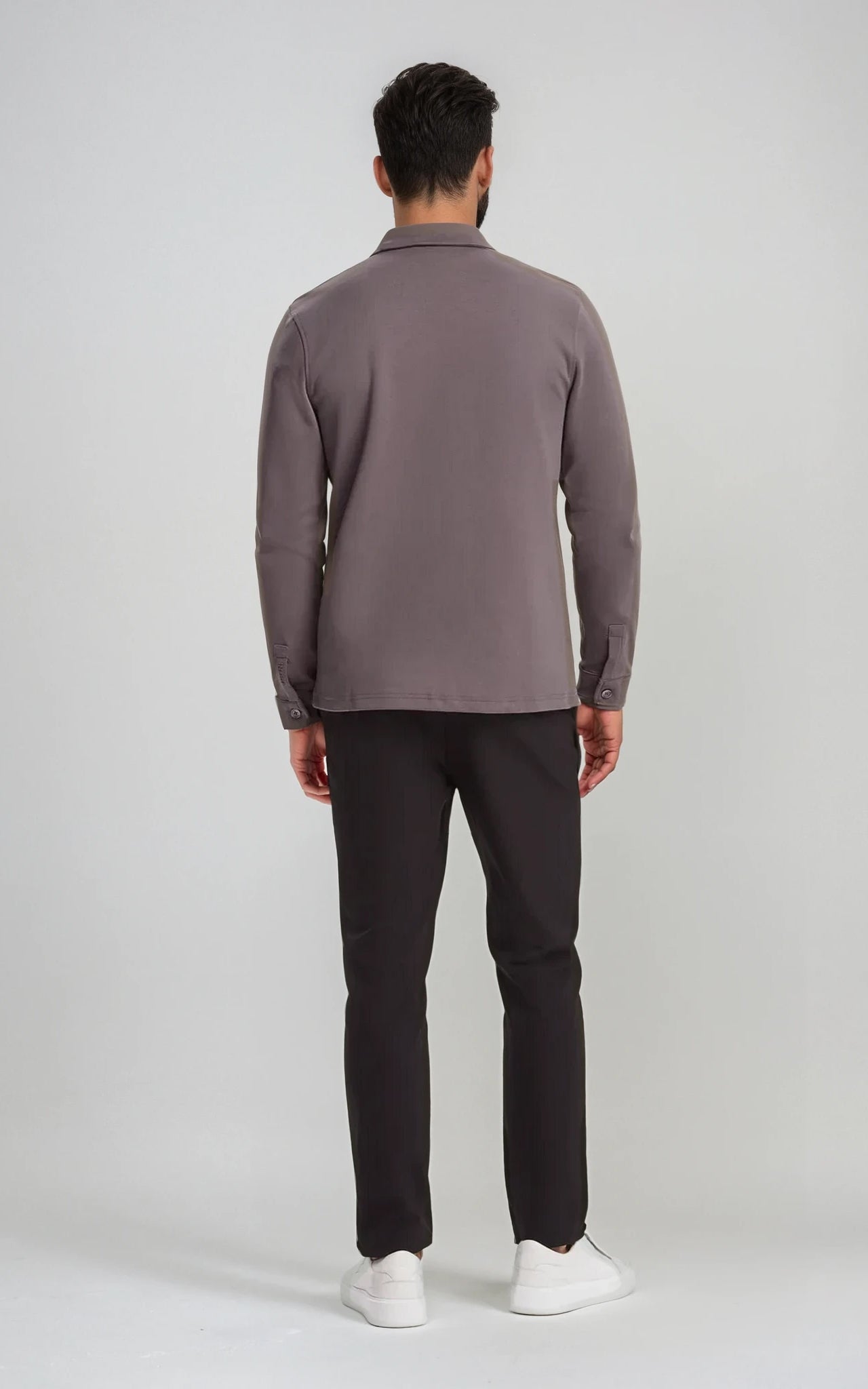 Men’s Stretch Cotton Athletic Overshirt - Black