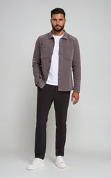 Men’s Stretch Cotton Athletic Overshirt - Black