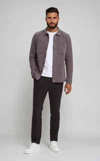 Men’s Stretch Cotton Athletic Overshirt - Black