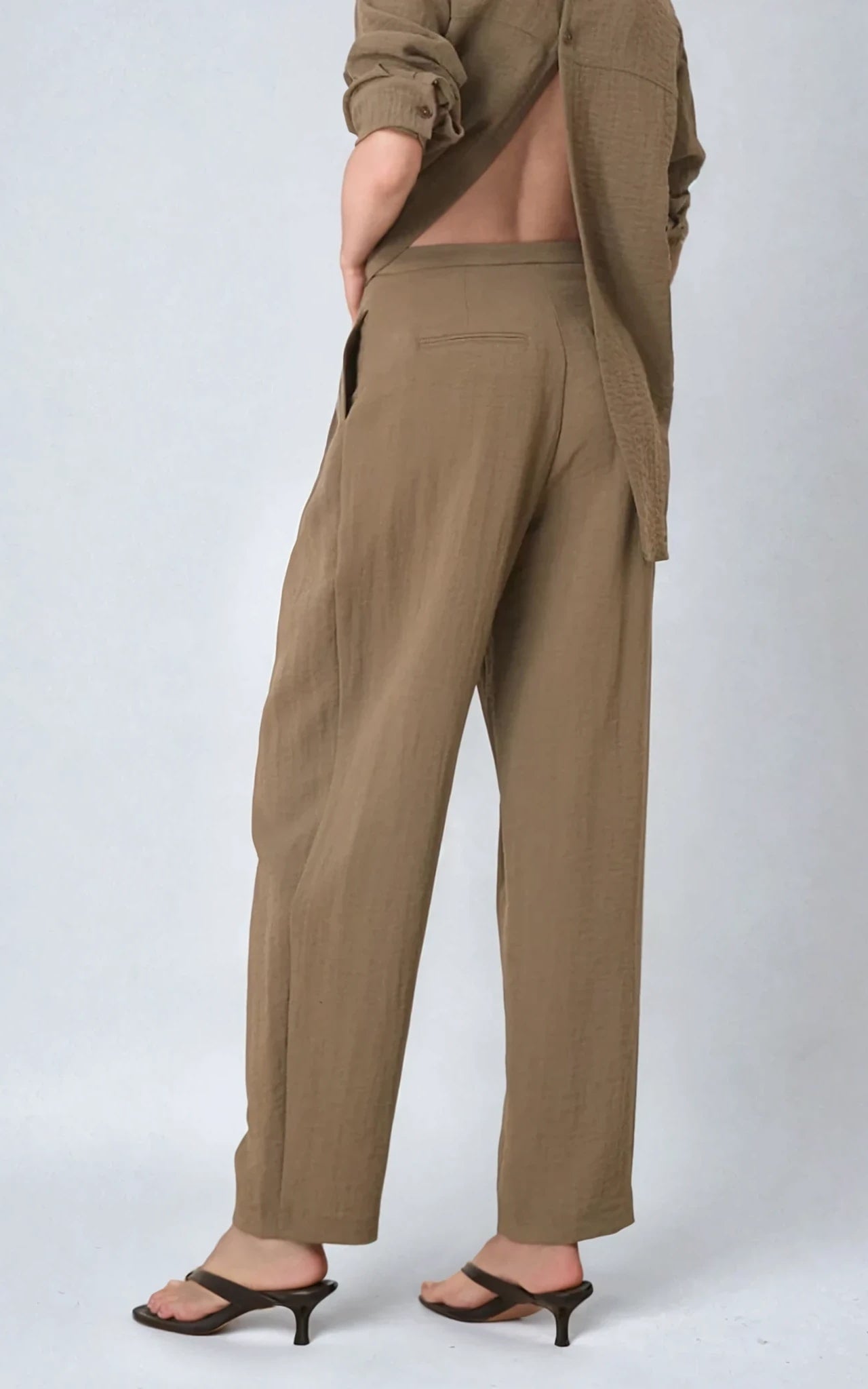 Open Back Co-Ord – Relaxed Fit Long Sleeve Shirt Set