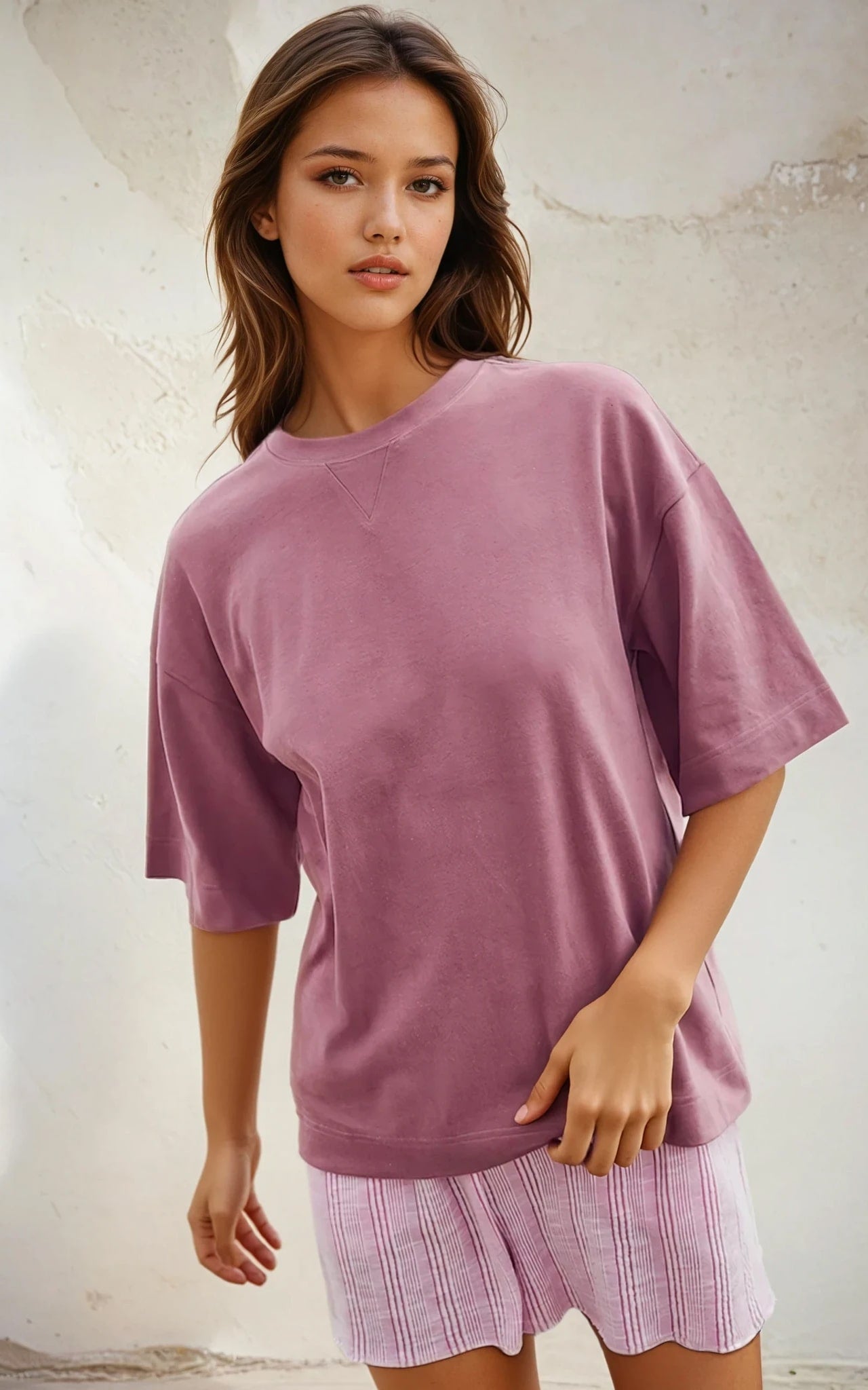 Boxy Fit T-Shirt for Women – Oversized Everyday Basic with Modern Cut Pink