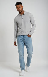 Men’s Mercerised Cotton Long-Sleeve Jersey Polo