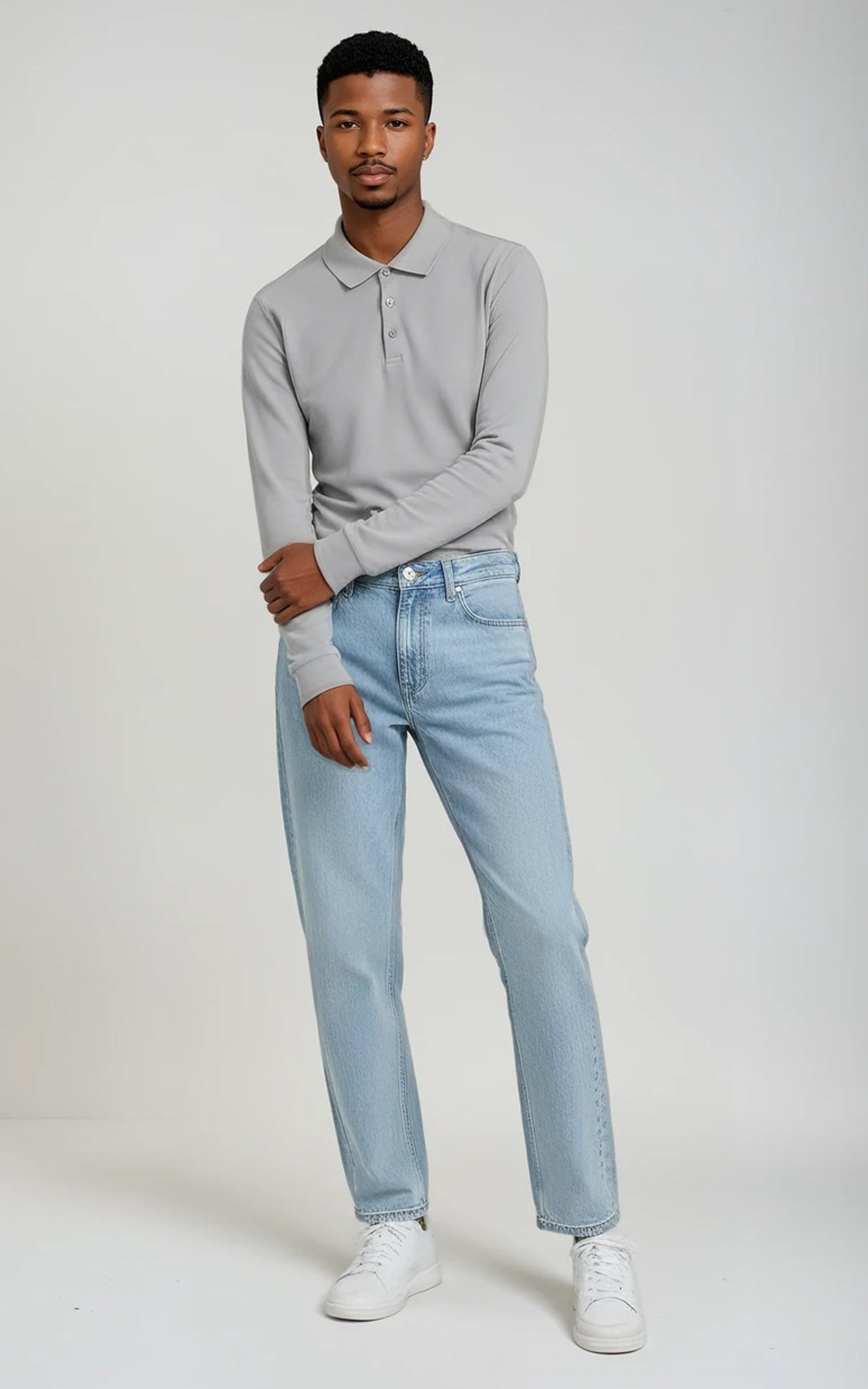 Men’s Mercerised Cotton Long-Sleeve Jersey Polo