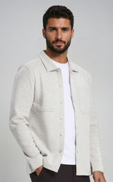 Men’s Stretch Cotton Athletic Overshirt - Black