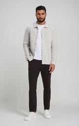 Men’s Stretch Cotton Athletic Overshirt - Black