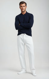 Men’s Mercerised Cotton Long-Sleeve Jersey Polo