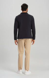 Men’s Stretch Cotton Athletic Overshirt - Black