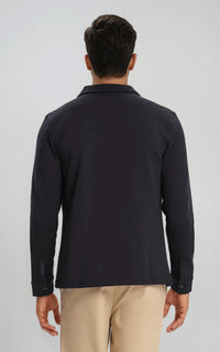 Men’s Stretch Cotton Athletic Overshirt - Black