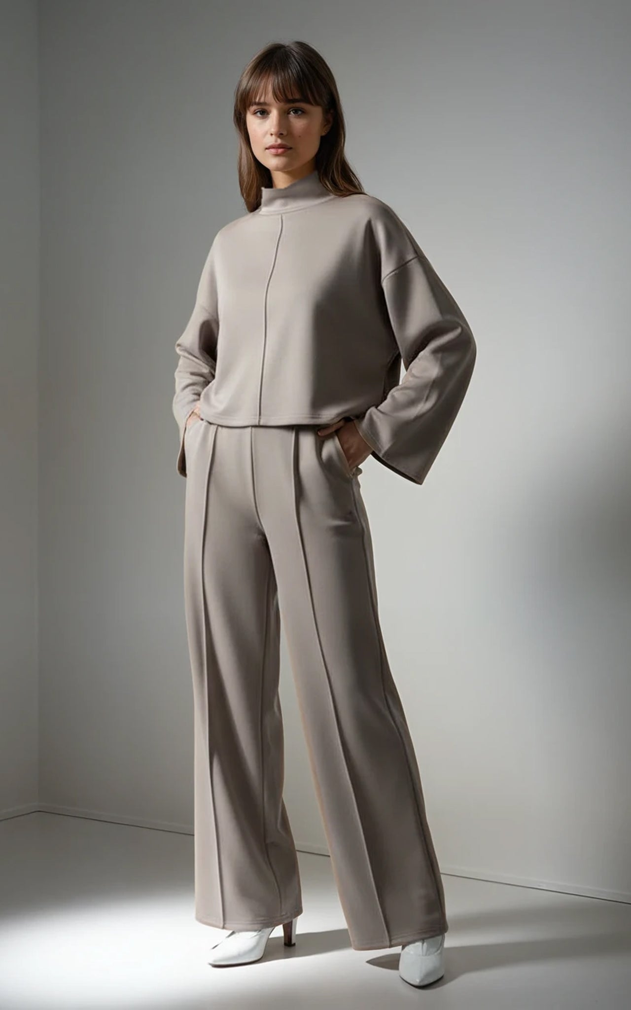 Soft Smart Relaxed Fit Funnel Neck Sweatshirt