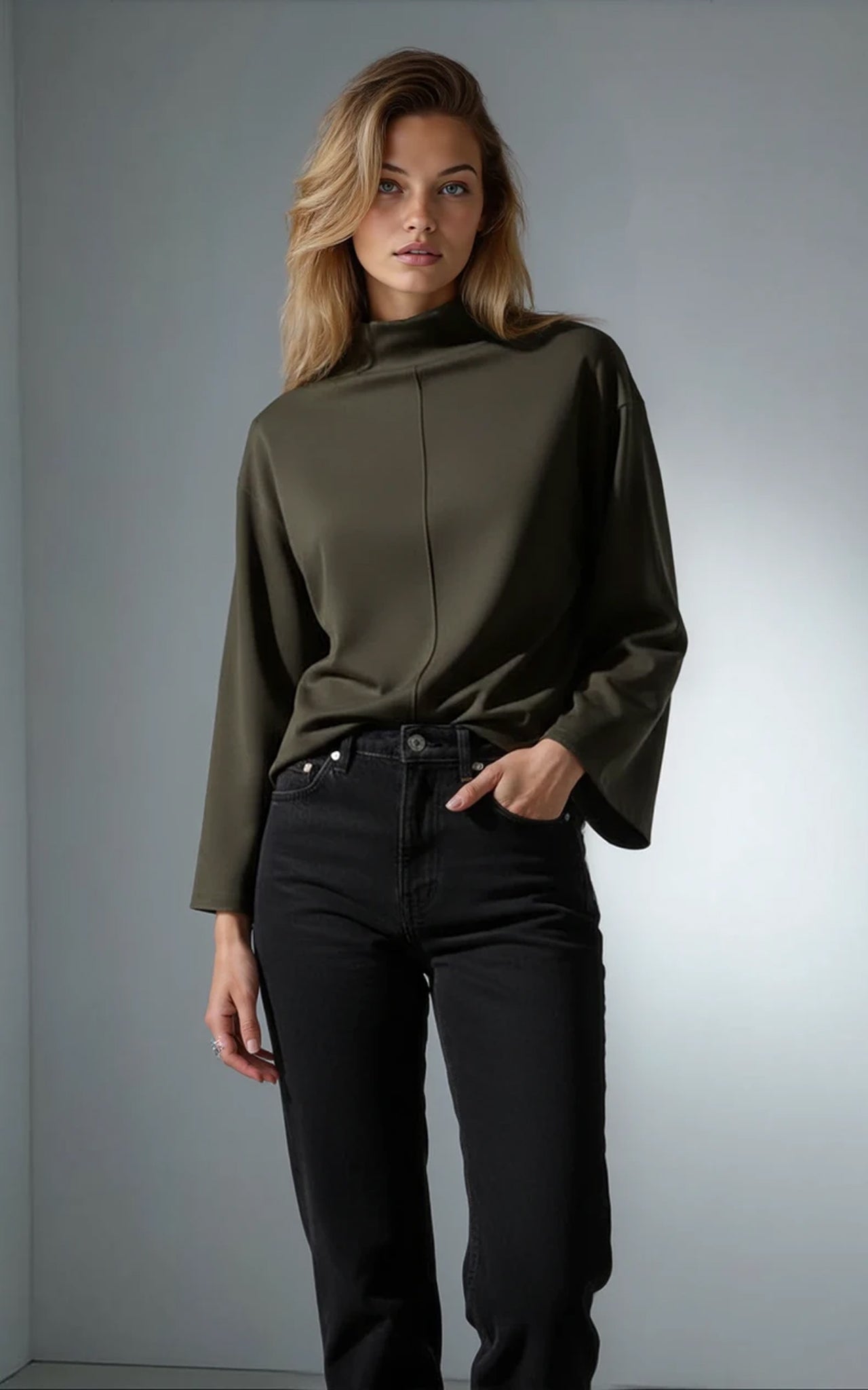 Soft Smart Relaxed Fit Funnel Neck Sweatshirt