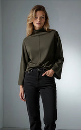 Soft Smart Relaxed Fit Funnel Neck Sweatshirt