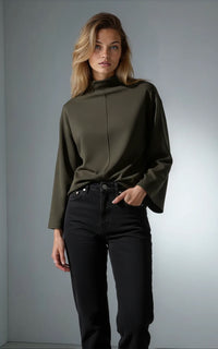 Soft Smart Relaxed Fit Funnel Neck Sweatshirt