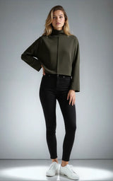 Soft Smart Relaxed Fit Funnel Neck Sweatshirt